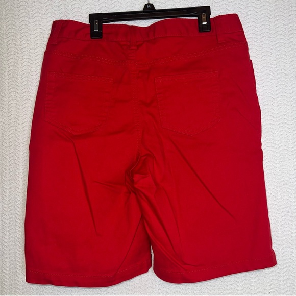 kim rogers / red bermuda jean shorts size 8 - Picture 4 of 8